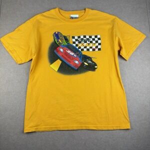 Disney‎ World Test Track T-Shirt Men's M Yellow Racing Graphic Cars Tee